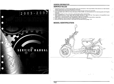 2007 Honda ruckus repair manual